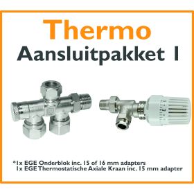 Compact 4 plus Thermostatisch aansluitpakket 1 t.b.v. 15 of 16 mm buis